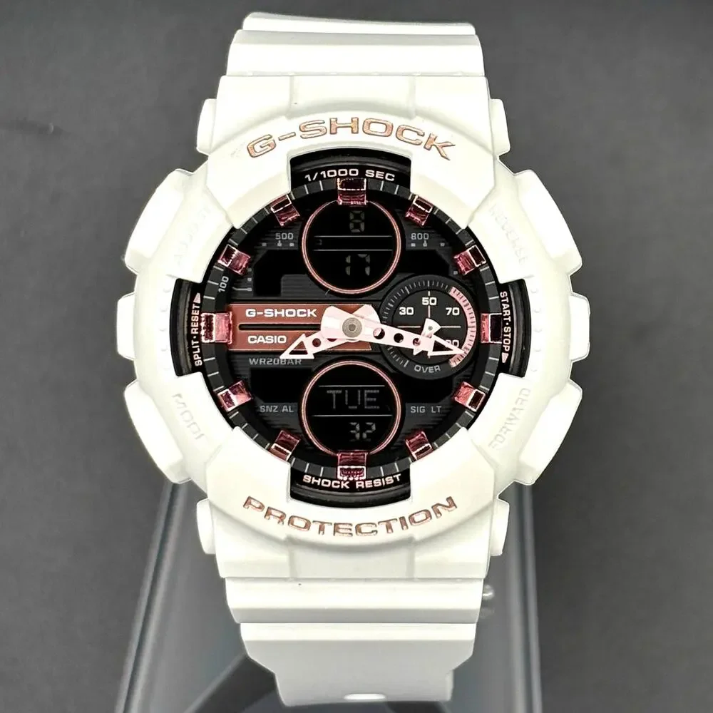 Casio G-Shock GMA-S140M-7A White Rose Gold Analog Digital Women's Watch NIB